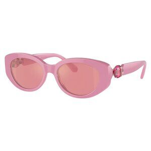 New SWAROVSKI Pink Round SK6002 1005/E4 Sunglasses Women